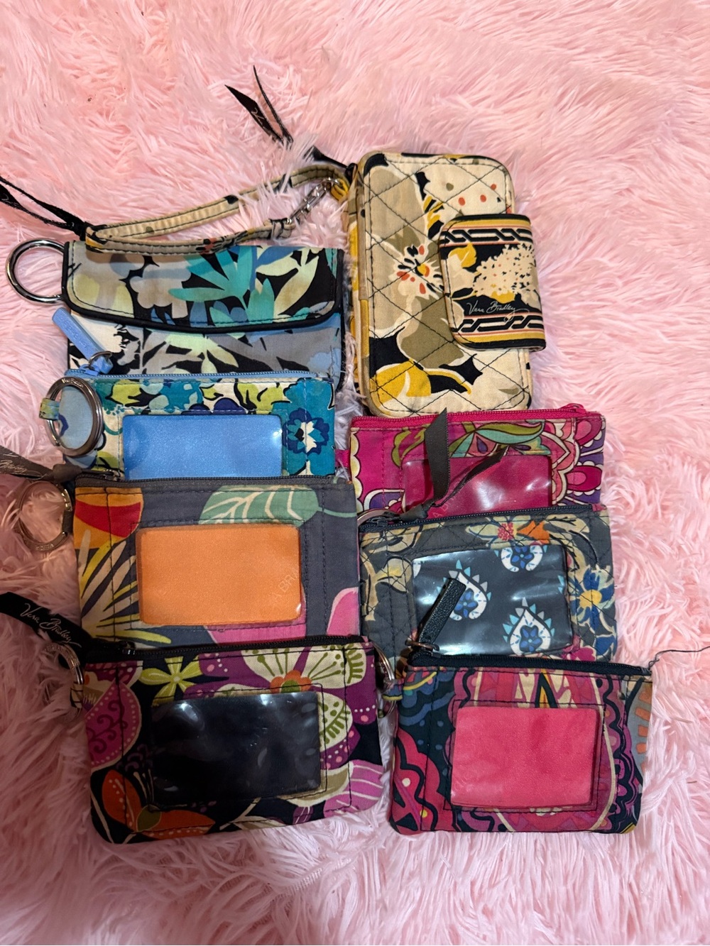 Vera Bradley Floral Patchwork Zip ID Wallets - Multicolor